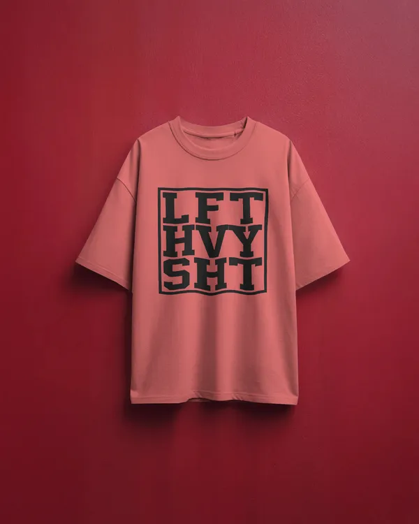 Lift_Heavy_Oversized_Fit_Peach_Tshirt_With_240_GSM_Premium_Biowashed_Cotton_Loopknit_Fabric
