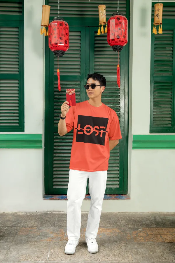 Lost_Oversized_Fit_Orange_Tshirt_With_240_GSM_Premium_Biowashed_Cotton_Loopknit_Fabric