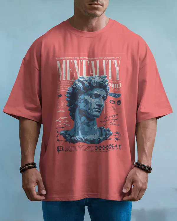 Mentality_Oversized_Fit_Peach_Tshirt_With_240_GSM_Premium_Biowashed_Cotton_Loopknit_Fabric