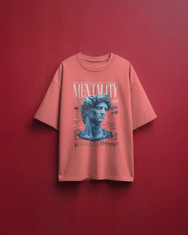 Mentality_Oversized_Fit_Peach_Tshirt_With_240_GSM_Premium_Biowashed_Cotton_Loopknit_Fabric
