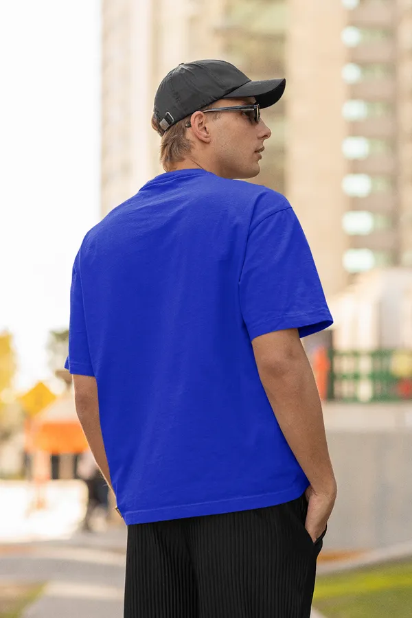 Never_On_Monday_Oversized_Fit_Royal_Blue_Tshirt_With_240_GSM_Premium_Biowashed_Cotton_Loopknit_Fabric