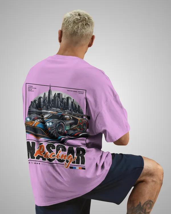 Mens_Nascar_Oversized_Fit_Lilac_Tshirt_Made_With_Premium_Biowashed_240_GSM_Loopknit_Cotton_Fabric