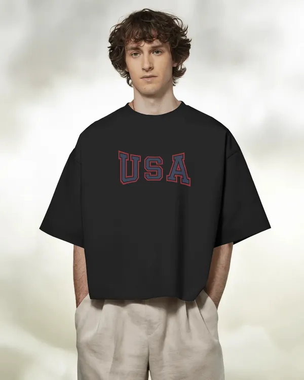 New_York_Oversized_Fit_Black_Tshirt_With_240_GSM_Premium_Biowashed_Cotton_Loopknit_Fabric