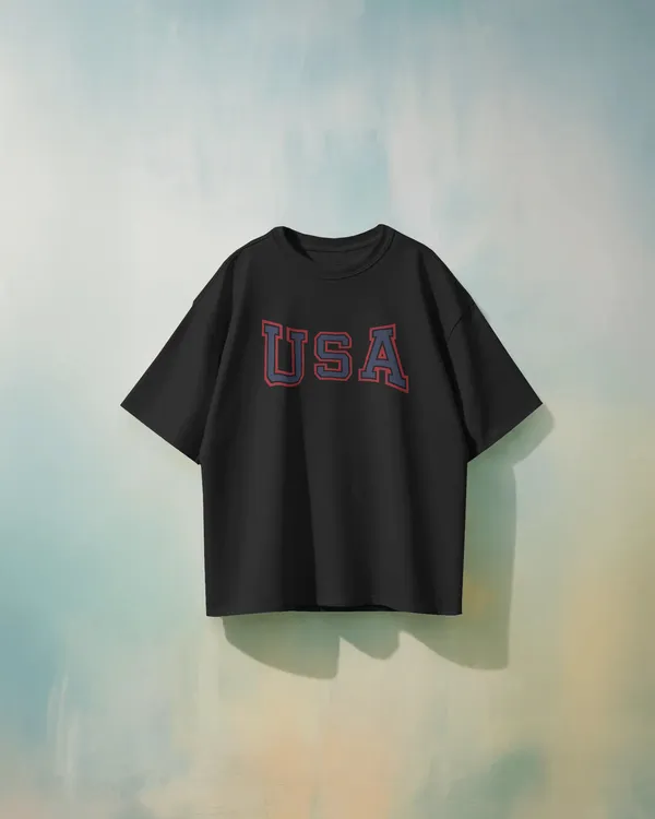 New_York_Oversized_Fit_Black_Tshirt_With_240_GSM_Premium_Biowashed_Cotton_Loopknit_Fabric