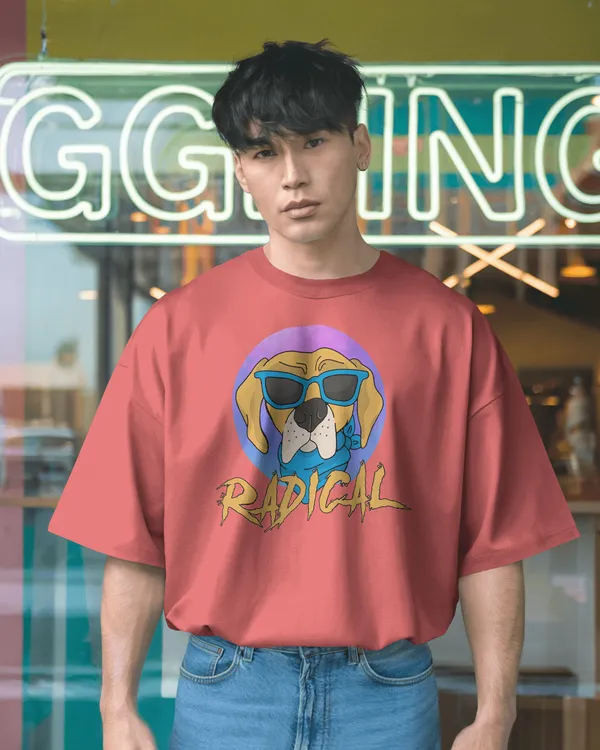 Radical_Oversized_Fit_Peach_Tshirt_With_240_GSM_Premium_Biowashed_Loopknit_Heavy_Gauge_Cotton_Fabric