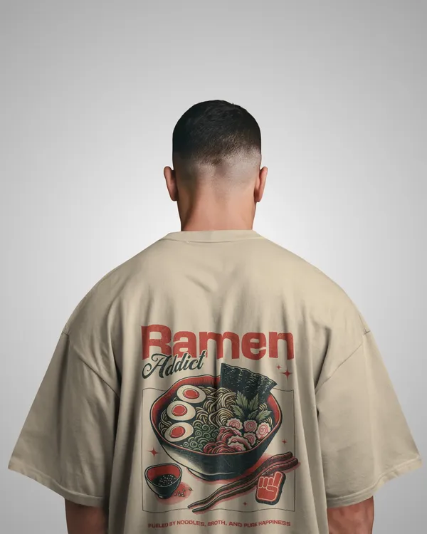 Mens_Ramen_Addict_Oversized_Fit_Cream_Tshirt_Made_With_Premium_Biowashed_240_GSM_Loopknit_Cotton_Fabric