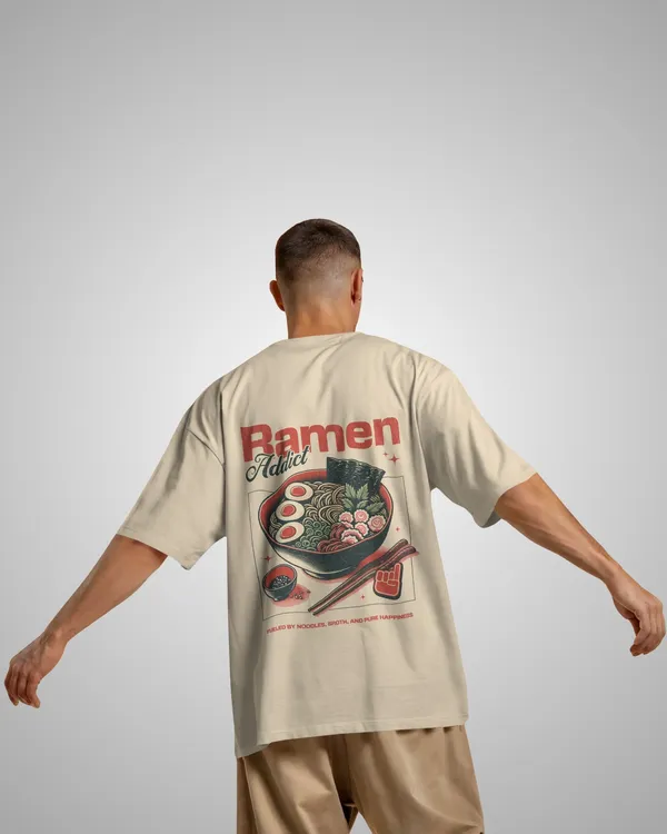 Mens_Ramen_Addict_Oversized_Fit_Cream_Tshirt_Made_With_Premium_Biowashed_240_GSM_Loopknit_Cotton_Fabric