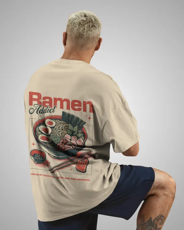 Mens_Ramen_Addict_Oversized_Fit_Cream_Tshirt_Made_With_Premium_Biowashed_240_GSM_Loopknit_Cotton_Fabric