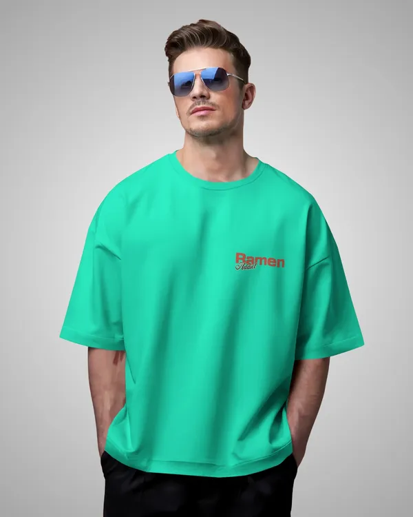 Mens_Ramen_Addict_Oversized_Fit_Mint_Green_Tshirt_Made_With_Premium_Biowashed_240_GSM_Loopknit_Cotton_Fabric