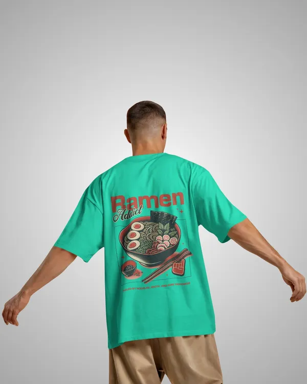 Mens_Ramen_Addict_Oversized_Fit_Mint_Green_Tshirt_Made_With_Premium_Biowashed_240_GSM_Loopknit_Cotton_Fabric