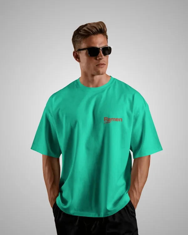 Mens_Ramen_Addict_Oversized_Fit_Mint_Green_Tshirt_Made_With_Premium_Biowashed_240_GSM_Loopknit_Cotton_Fabric