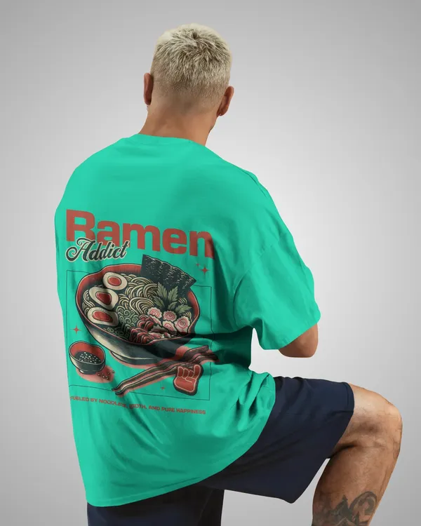 Mens_Ramen_Addict_Oversized_Fit_Mint_Green_Tshirt_Made_With_Premium_Biowashed_240_GSM_Loopknit_Cotton_Fabric