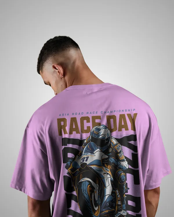 Mens_Biker_Oversized_Fit_Lilac_Tshirt_Made_With_Premium_Biowashed_240_GSM_Loopknit_Cotton_Fabric