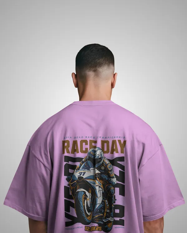 Mens_Biker_Oversized_Fit_Lilac_Tshirt_Made_With_Premium_Biowashed_240_GSM_Loopknit_Cotton_Fabric