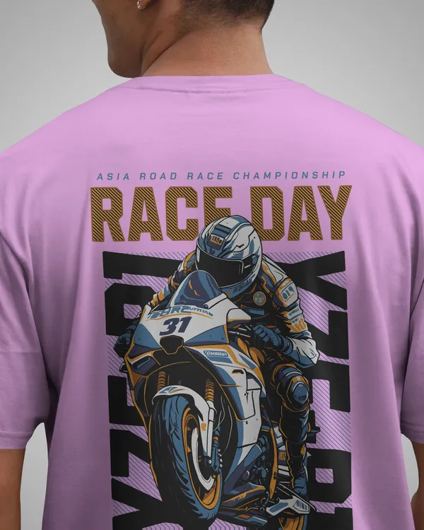 Mens_Biker_Oversized_Fit_Lilac_Tshirt_Made_With_Premium_Biowashed_240_GSM_Loopknit_Cotton_Fabric