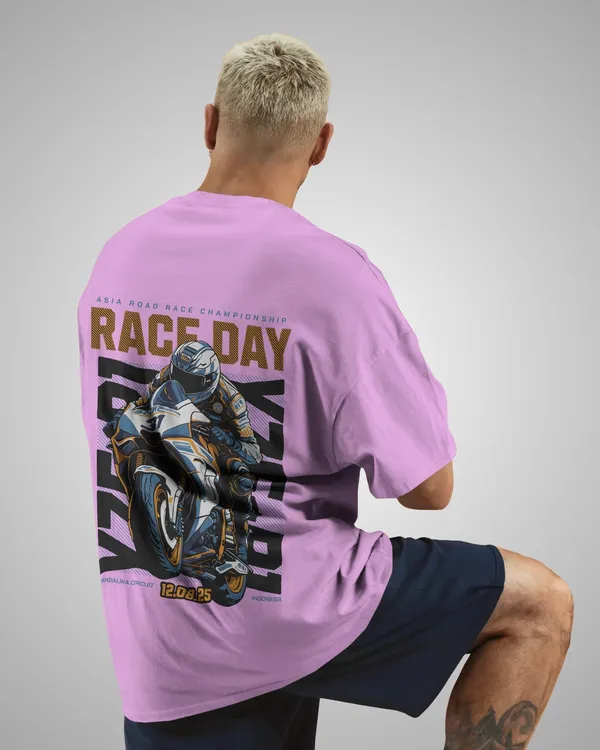 Mens_Biker_Oversized_Fit_Lilac_Tshirt_Made_With_Premium_Biowashed_240_GSM_Loopknit_Cotton_Fabric