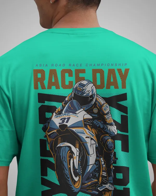 Mens_Biker_Oversized_Fit_Mint_Green_Tshirt_Made_With_Premium_Biowashed_240_GSM_Loopknit_Cotton_Fabric