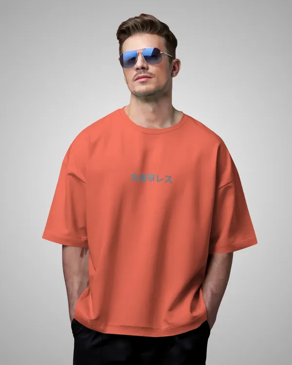Mens_Racer_Oversized_Fit_Orange_Tshirt_Made_With_Premium_Biowashed_240_GSM_Loopknit_Cotton_Fabric
