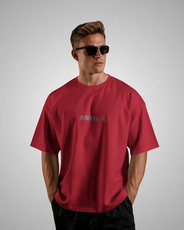 Mens_Racer_Oversized_Fit_Red_Tshirt_Made_With_Premium_Biowashed_240_GSM_Loopknit_Cotton_Fabric