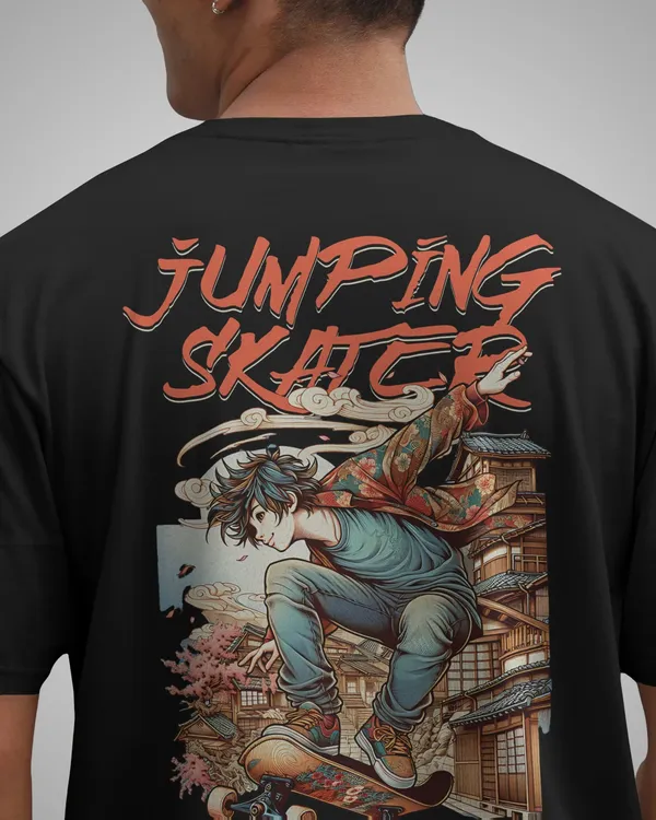 Mens_Skater_Oversized_Fit_Black_Tshirt_Made_With_Premium_Biowashed_240_GSM_Loopknit_Cotton_Fabric