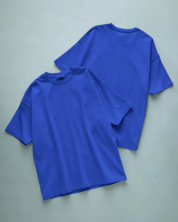 Mens_Solid_Oversized_Fit_Royal_Blue_Tshirt_Made_With_Premium_Biowashed_Loopknit_Cotton_Fabric