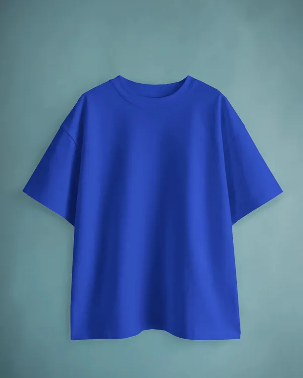 Mens_Solid_Oversized_Fit_Royal_Blue_Tshirt_Made_With_Premium_Biowashed_Loopknit_Cotton_Fabric