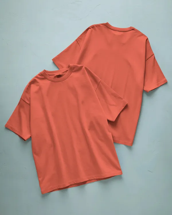 Mens_Solid_Oversized_Fit_Orange_Tshirt_Made_With_Premium_Biowashed_Loopknit_Cotton_Fabric
