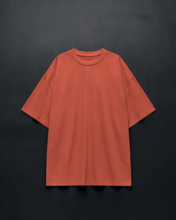 Mens_Solid_Oversized_Fit_Orange_Tshirt_Made_With_Premium_Biowashed_Loopknit_Cotton_Fabric