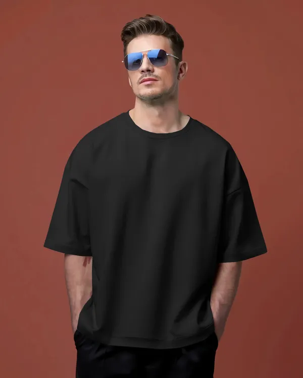 Mens_Solid_Oversized_Fit_Black_Tshirt_Made_With_Premium_Biowashed_Loopknit_Cotton_Fabric