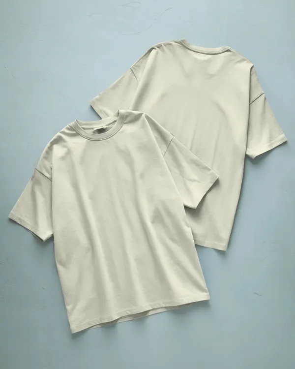 Mens_Solid_Oversized_Fit_Cream_Tshirt_Made_With_Premium_Biowashed_Loopknit_Cotton_Fabric