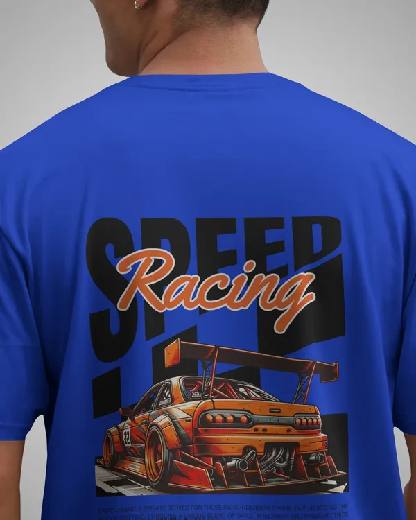 Mens_Speed_Oversized_Fit_Royal_Blue_Tshirt_Made_With_Premium_Biowashed_240_GSM_Loopknit_Cotton_Fabric
