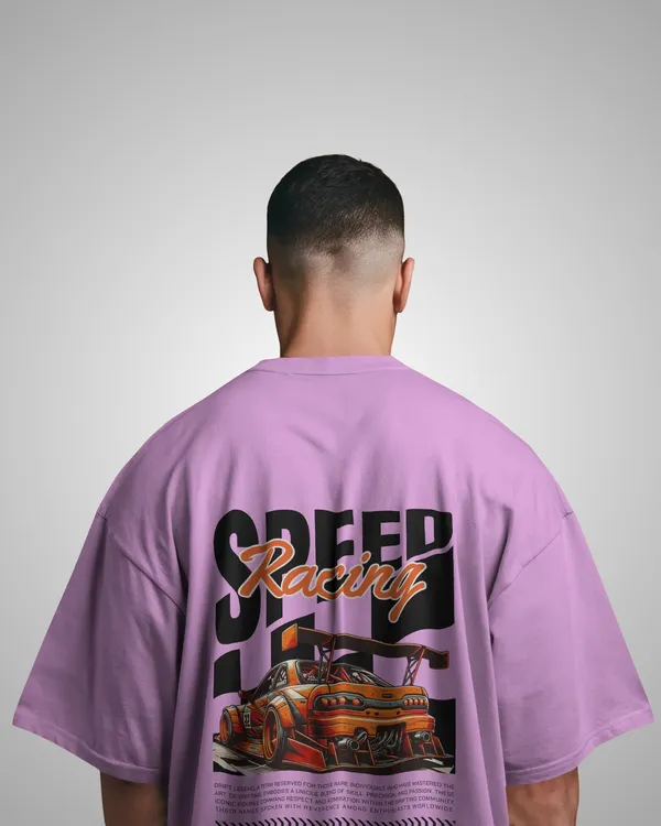 Mens_Speed_Oversized_Fit_Lilac_Tshirt_Made_With_Premium_Biowashed_240_GSM_Loopknit_Cotton_Fabric