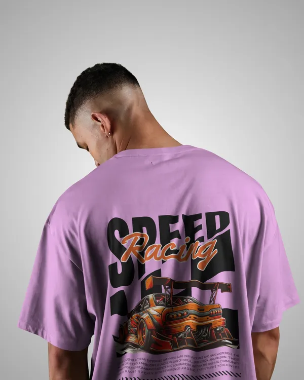 Mens_Speed_Oversized_Fit_Lilac_Tshirt_Made_With_Premium_Biowashed_240_GSM_Loopknit_Cotton_Fabric