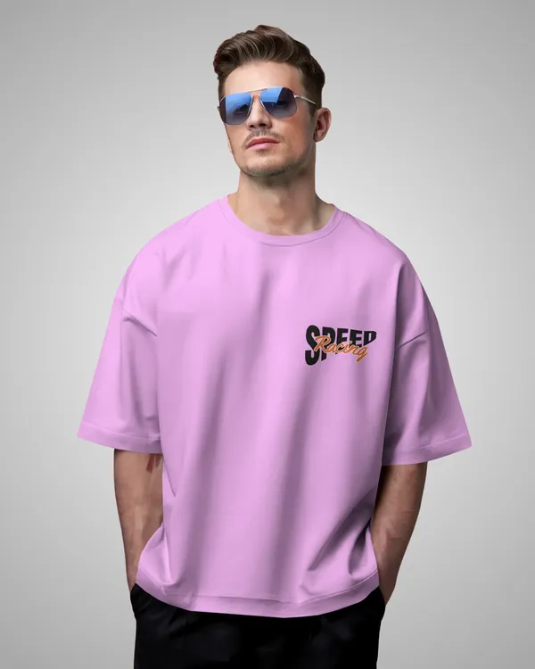 Mens_Speed_Oversized_Fit_Lilac_Tshirt_Made_With_Premium_Biowashed_240_GSM_Loopknit_Cotton_Fabric