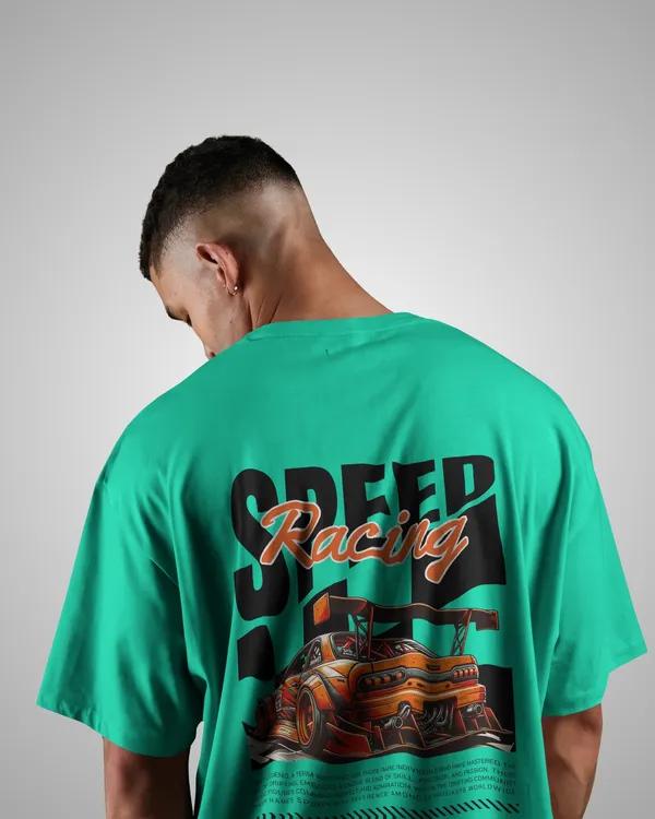 Mens_Speed_Oversized_Fit_Mint_Green_Tshirt_Made_With_Premium_Biowashed_240_GSM_Loopknit_Cotton_Fabric