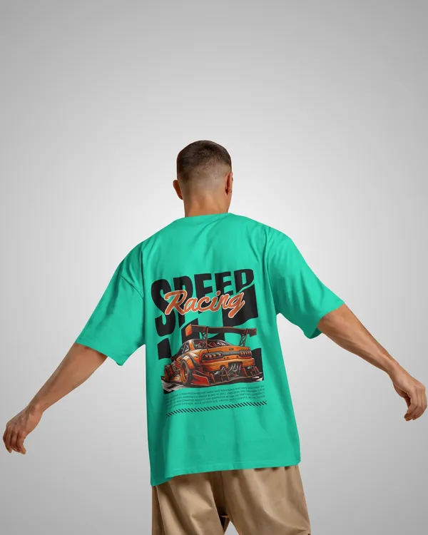 Mens_Speed_Oversized_Fit_Mint_Green_Tshirt_Made_With_Premium_Biowashed_240_GSM_Loopknit_Cotton_Fabric