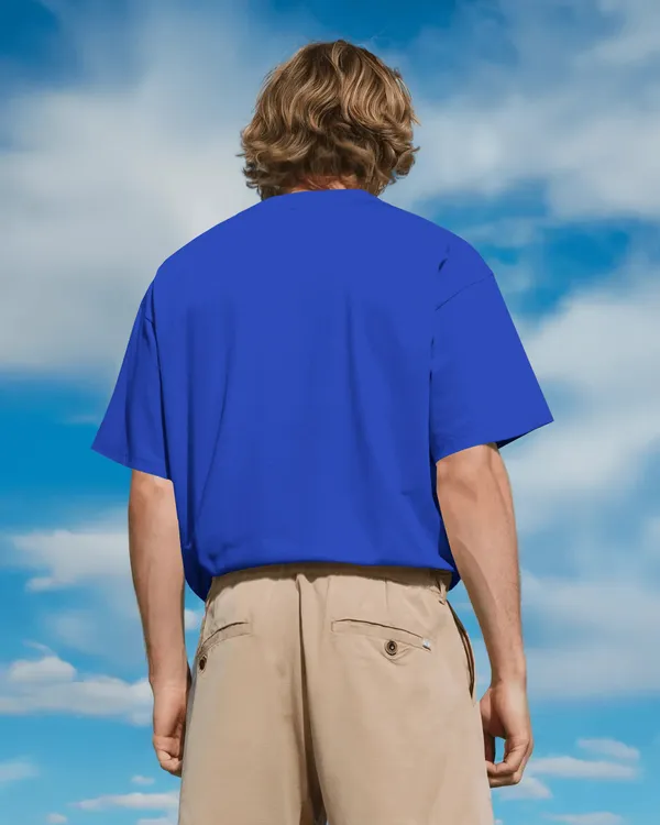 Sparta_Oversized_Fit_Blue_Tshirt_With_240_GSM_Premium_Biowashed_Cotton_Loopknit_Fabric
