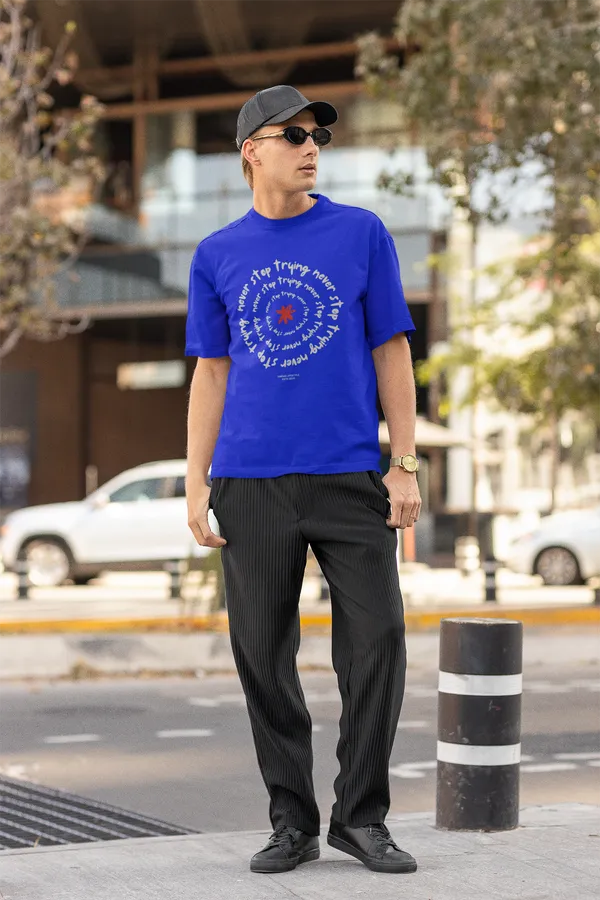 Try_Oversized_Fit_Royal_Blue_Tshirt_With_240_GSM_Premium_Biowashed_Cotton_Loopknit_Fabric