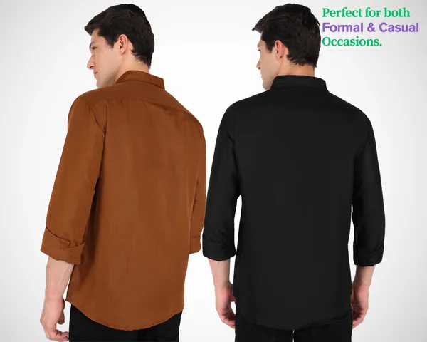 Pack_Of_2_Mens_Solid_Casual_Shirt