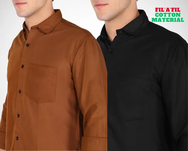 Pack_Of_2_Mens_Solid_Casual_Shirt