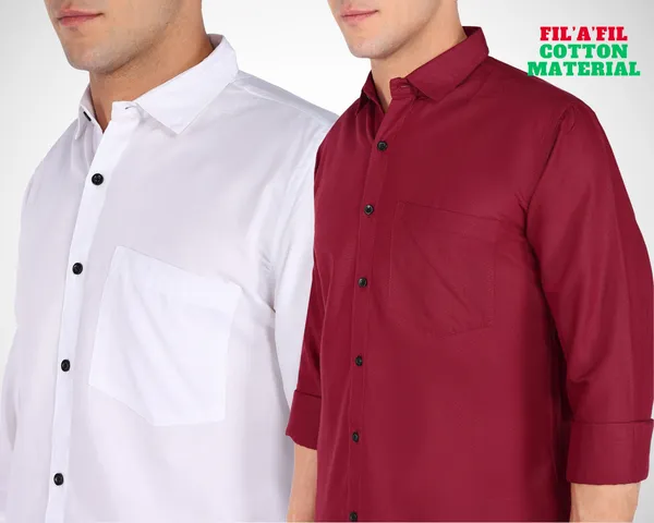 Pack_Of_2_Mens_Solid_Casual_Shirt
