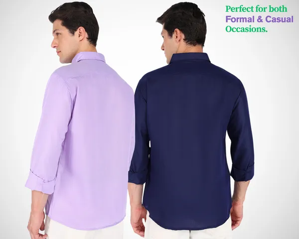 Pack_Of_2_Mens_Solid_Casual_Shirt