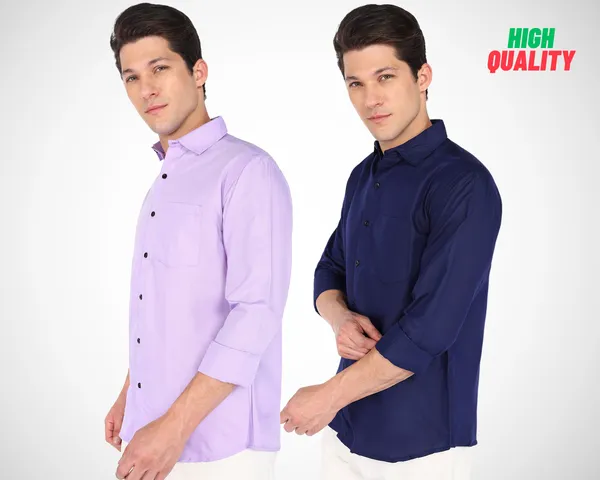 Pack_Of_2_Mens_Solid_Casual_Shirt