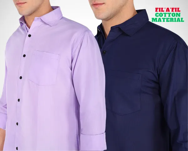 Pack_Of_2_Mens_Solid_Casual_Shirt