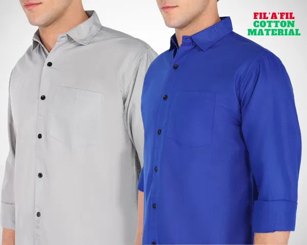 Pack_Of_2_Mens_Solid_Casual_Shirt