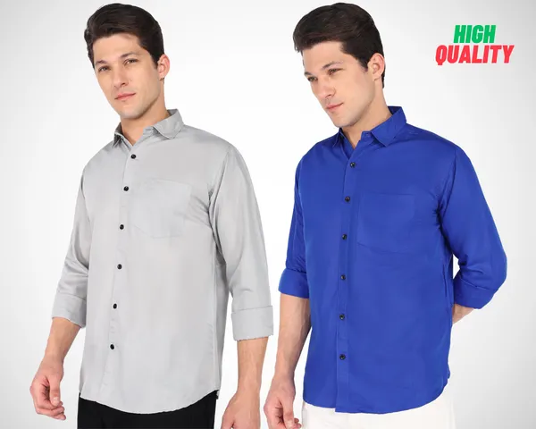 Pack_Of_2_Mens_Solid_Casual_Shirt