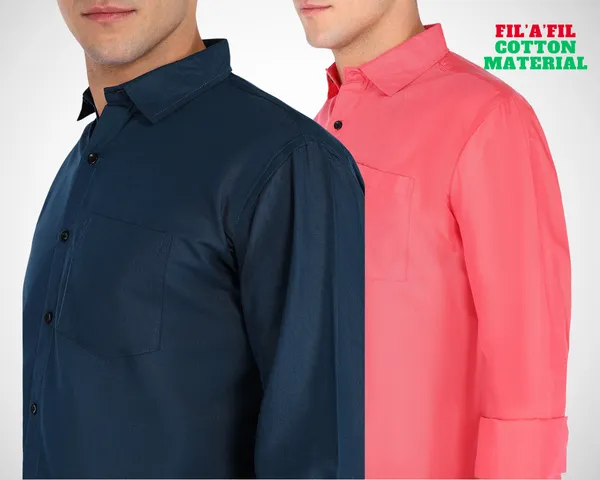 Pack_Of_2_Mens_Solid_Casual_Shirt