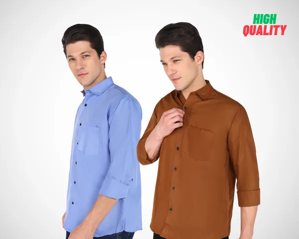 Pack_Of_2_Mens_Solid_Casual_Shirt