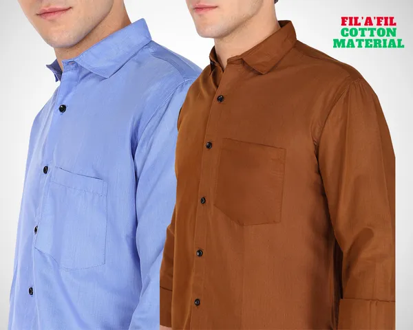 Pack_Of_2_Mens_Solid_Casual_Shirt