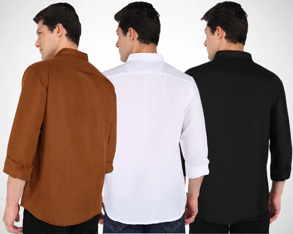 Mens_Plain_Casual_Shirt_Made_With_Premium_Cotton_Filafil_Fabric_(Combo_Pack_Of_Three)